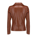 Trendy Asymmetrical Biker Jacket – Women's White Leather



