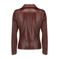 Women's White Moto Jacket with Asymmetrical Design

