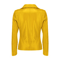Premium Women's White Leather Biker Jacket

