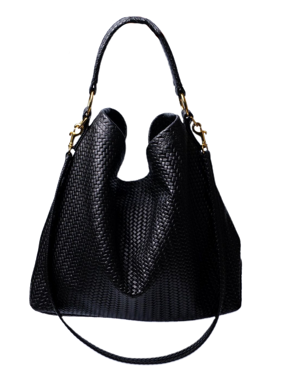 Handmade Woven Original Black Leather Bag