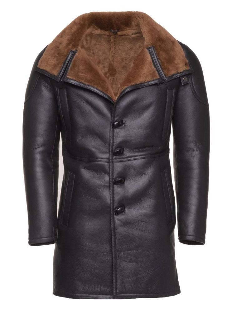 Men's Turlock Brown Shearling Leather Coat