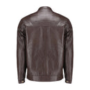 Mens Pure Sheep Leather Zipper Front Pockets Jacket