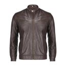 Mens Pure Sheep Leather Zipper Front Pockets Jacket