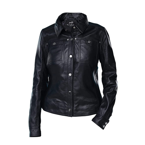Womens Black Shirt Style Leather Jacket
